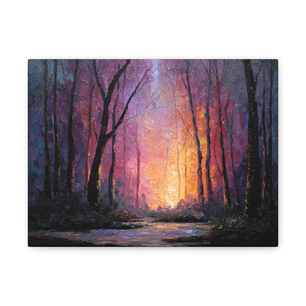 First Light - Textured Forest Wall Art