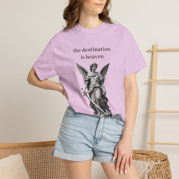The Destination Is Heaven - Angel Statue Graphic T-Shirt