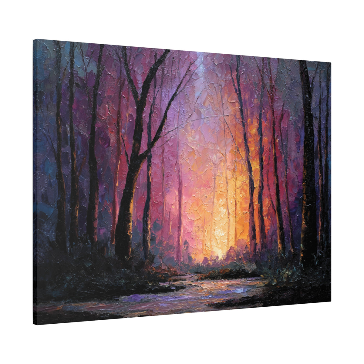 First Light - Textured Forest Wall Art