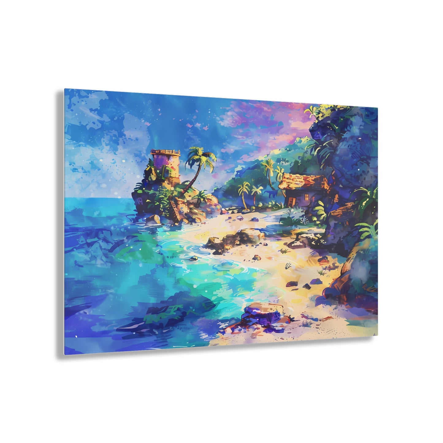 The Cove - Watercolor Glass Wall Art