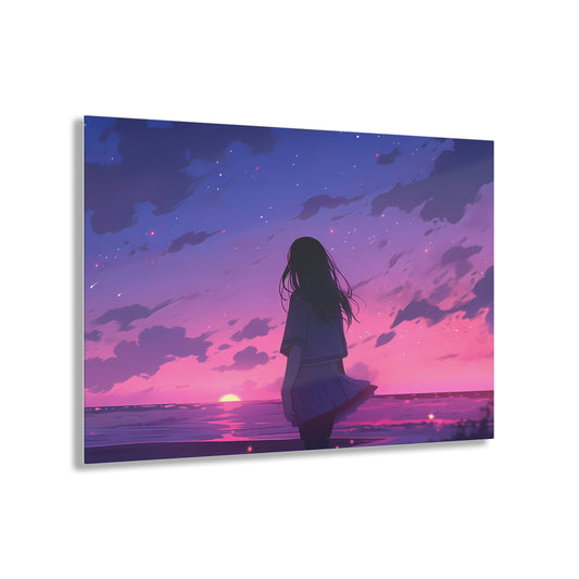 Before the Sun Sets - Anime Glass Painting