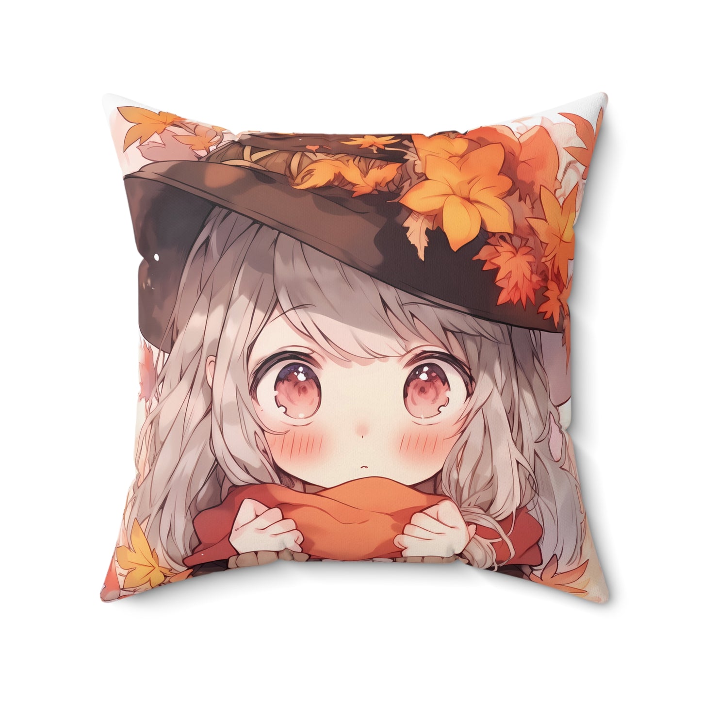 Fall Spirit - Cute Anime Throw Pillow