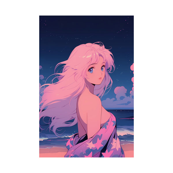 Secrets Under Stars - Retro Anime Poster