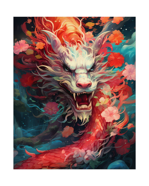 Chiwen Dragon of the Deep Waters - Anime Watercolor Poster