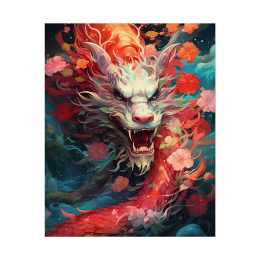 Chiwen Dragon of the Deep Waters - Anime Watercolor Poster