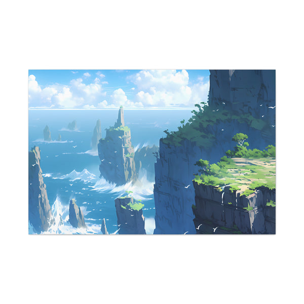 Sea Cliffs - Anime Canvas Print Fantasy Decor