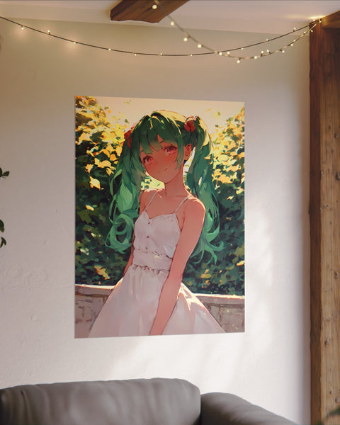 Behind the Ivy Hedges - Manga Watercolor Poster