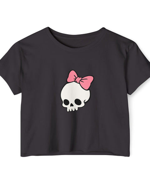 Literally Just a Skull - Pastel Goth Boxy Crop Tee