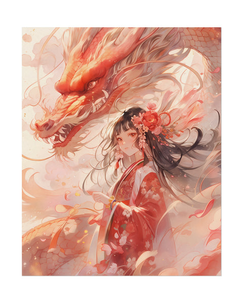 Year of the Dragon Watercolor Poster