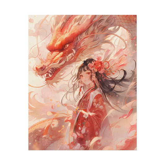 Year of the Dragon Watercolor Poster
