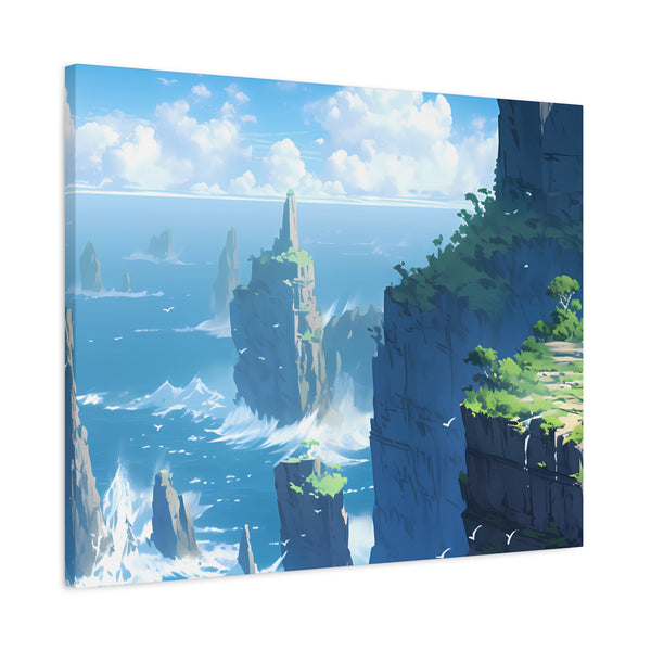 Sea Cliffs - Anime Canvas Print Fantasy Decor
