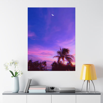 TROPICAL GLITCH - Aesthetic Purple Poster