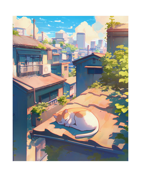 Cat Nap - Cute Anime Cat Poster