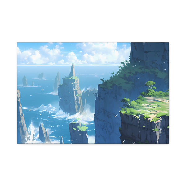 Sea Cliffs - Anime Canvas Print Fantasy Decor