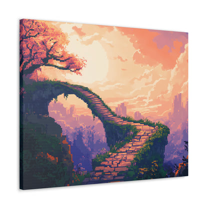 Aecian Road - Anime Pixel Art Canvas Print