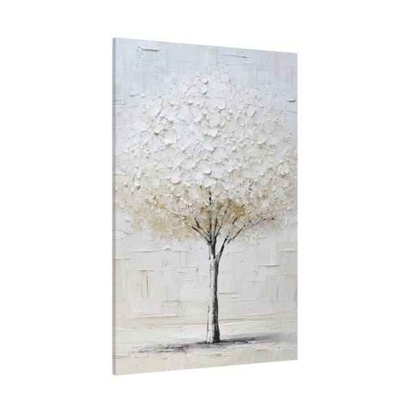 Momentary Flowering  - Textured White Tree Wall Art