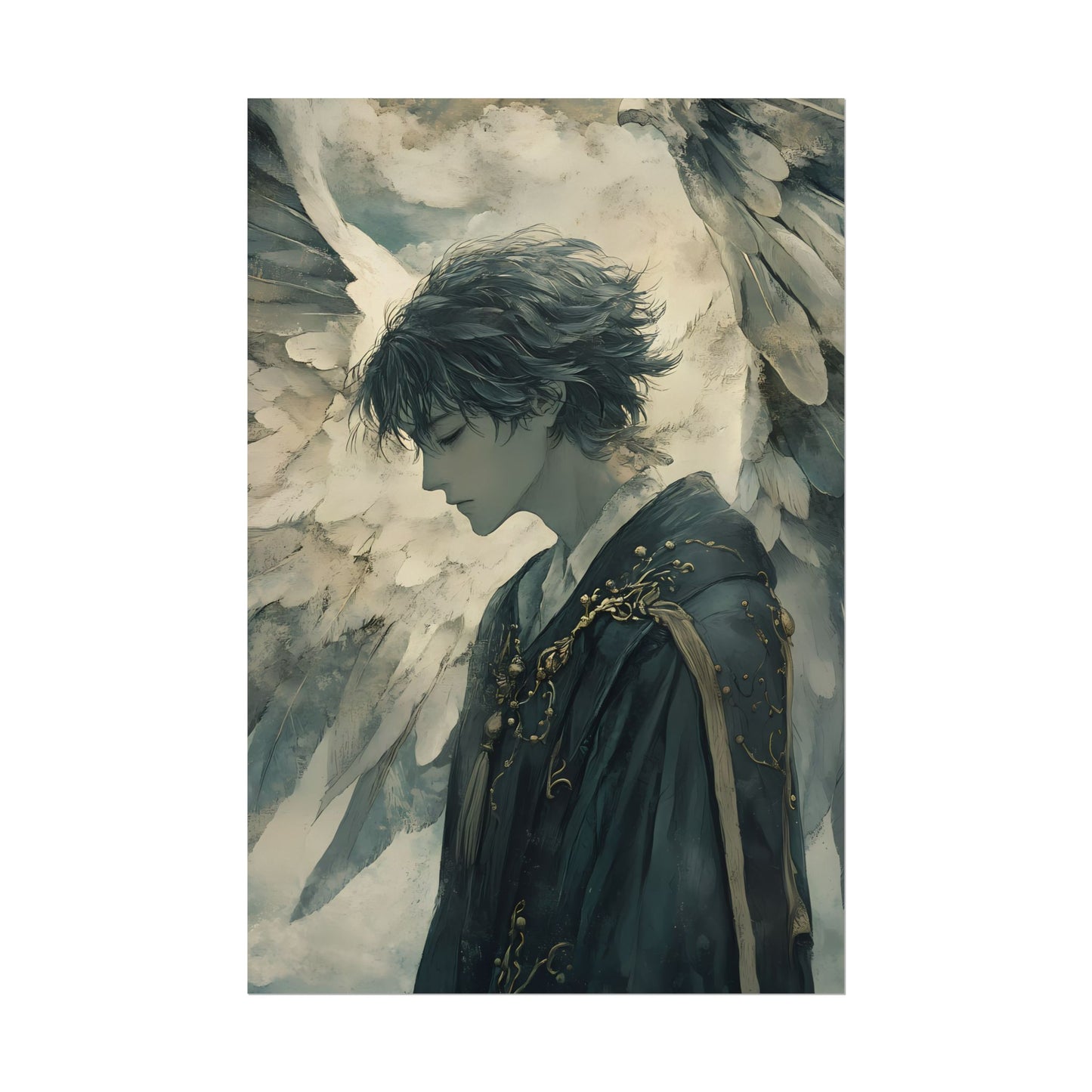 Weight of Destiny - Angel Watercolor Poster