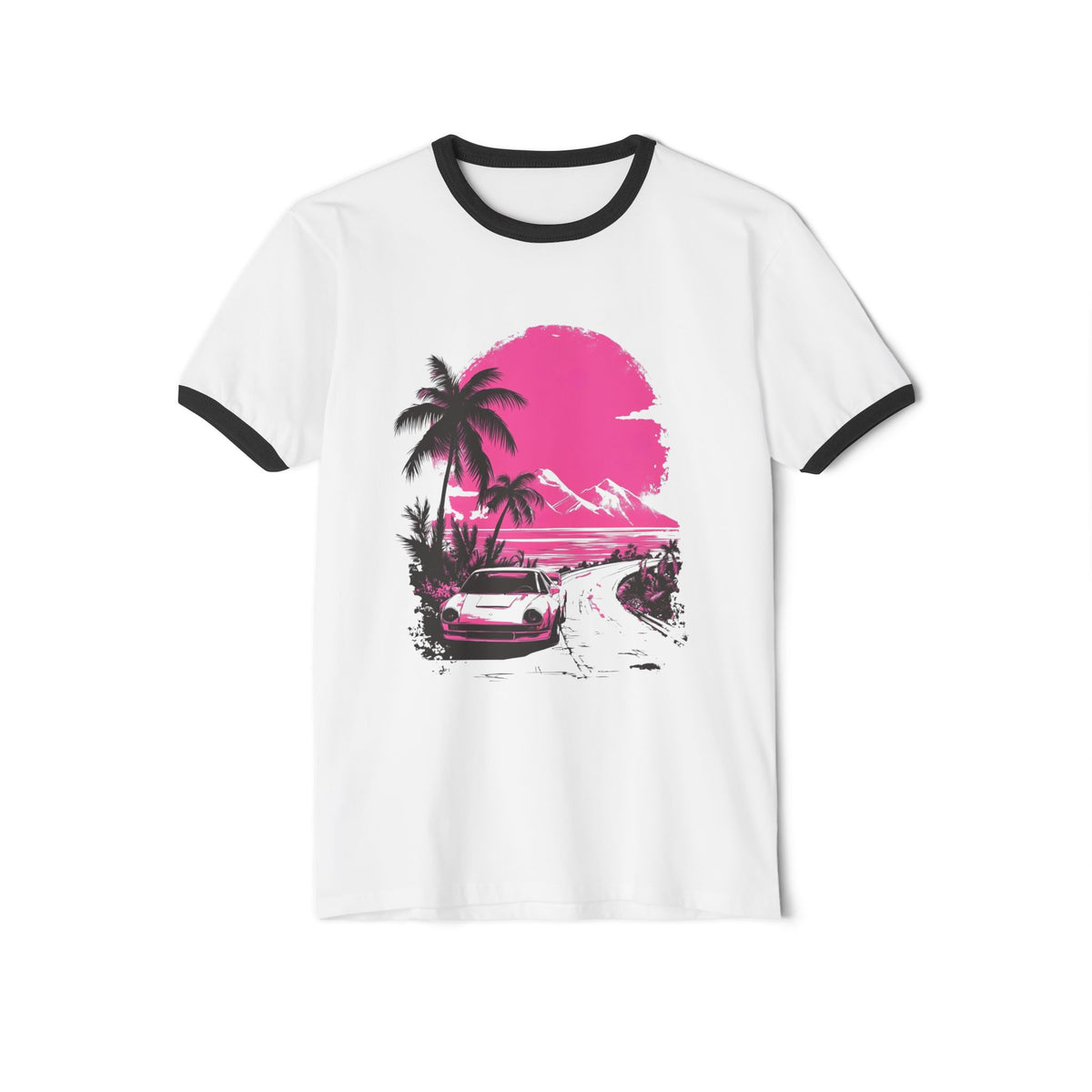 Tropical Highway Vintage Pink Vaporwave T-Shirt