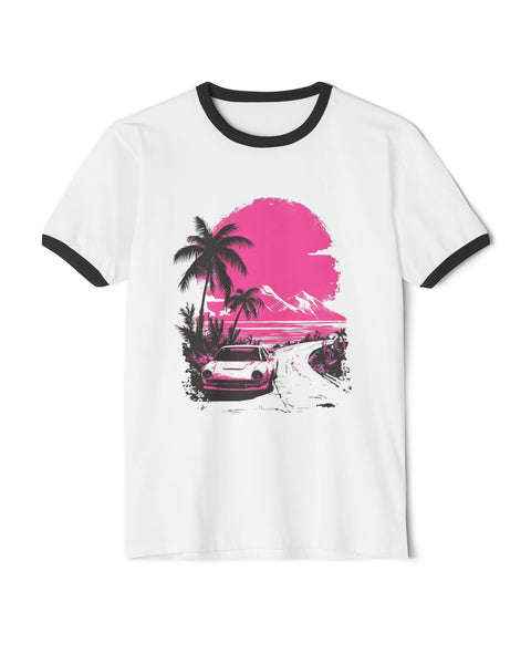 Tropical Highway Vintage Pink Vaporwave T-Shirt