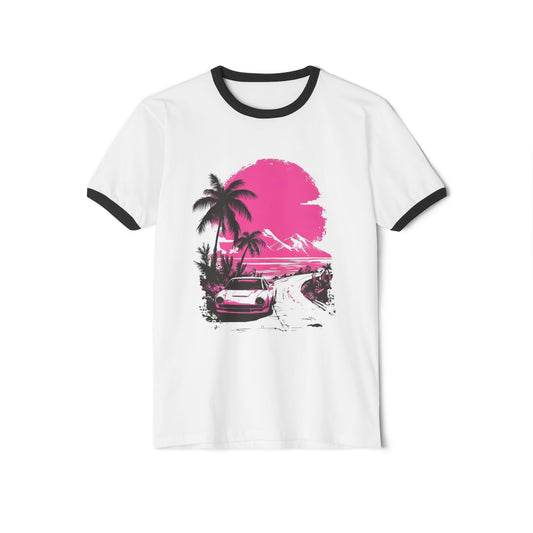Tropical Highway Vintage Pink Vaporwave T-Shirt