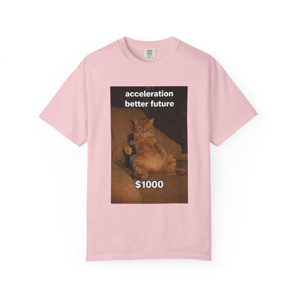 Acceleration Better Future - Drinking Cat Meme T-Shirt