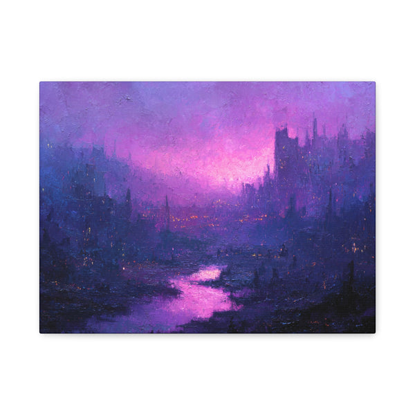 Violet City - Textured Fantasy Wall Art