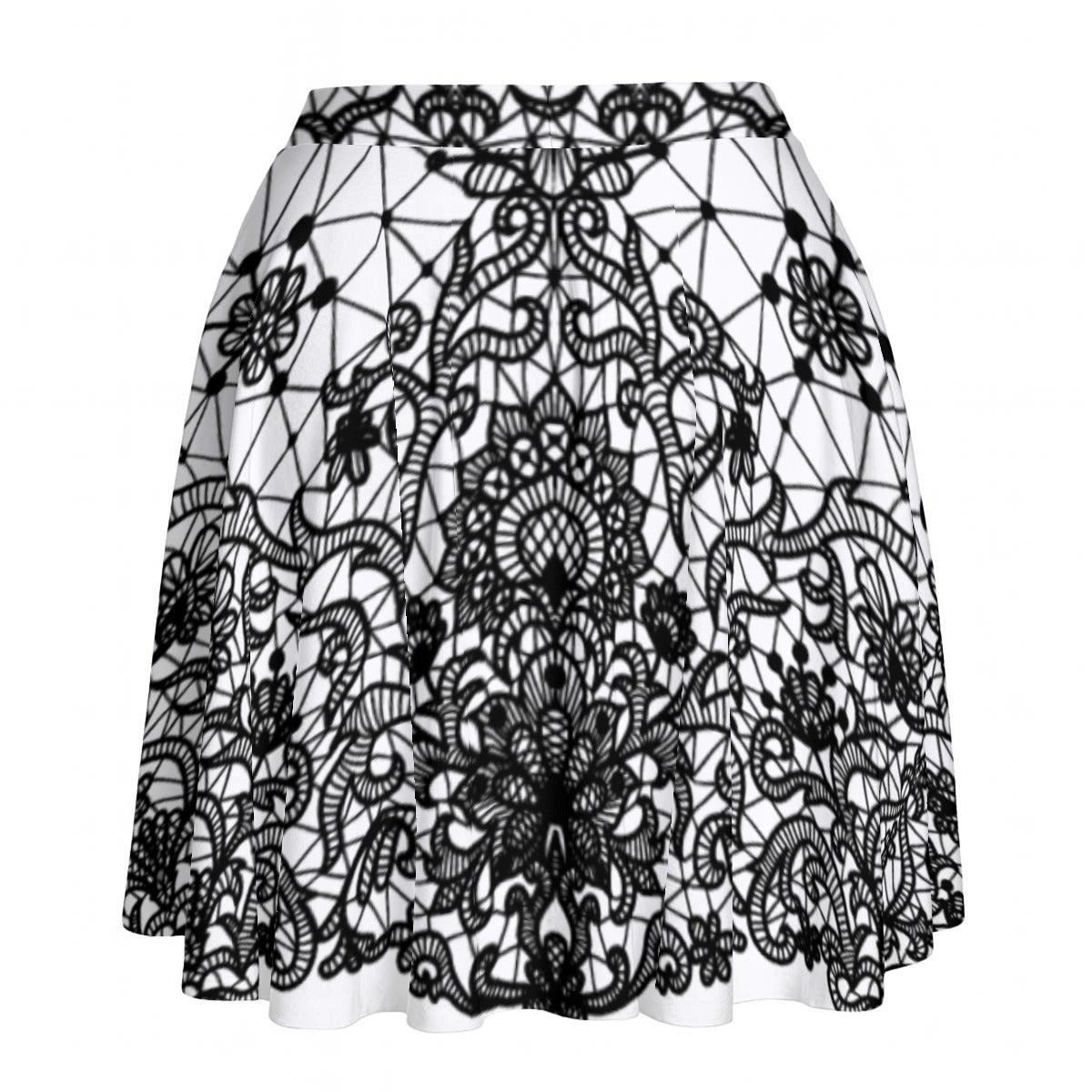 Nocturne Fractals - Cute Skater Skirt