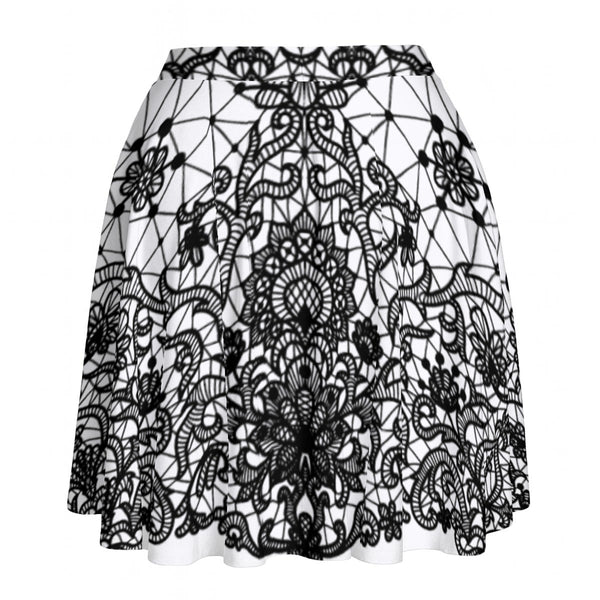Nocturne Fractals - Cute Skater Skirt