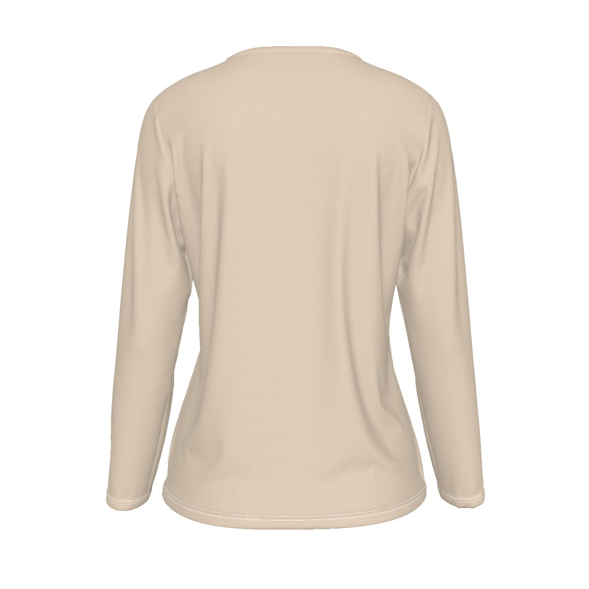 Beige Long Sleeve T-Shirt Casual Fit - Heart Circle