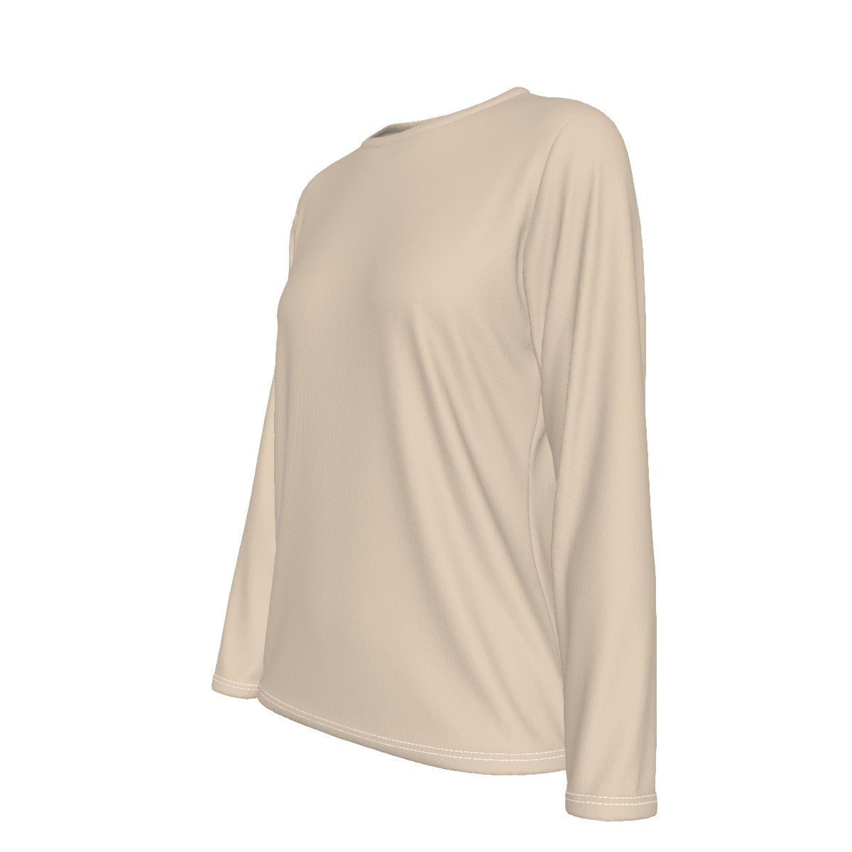 Beige Long Sleeve T-Shirt Casual Fit - Heart Circle