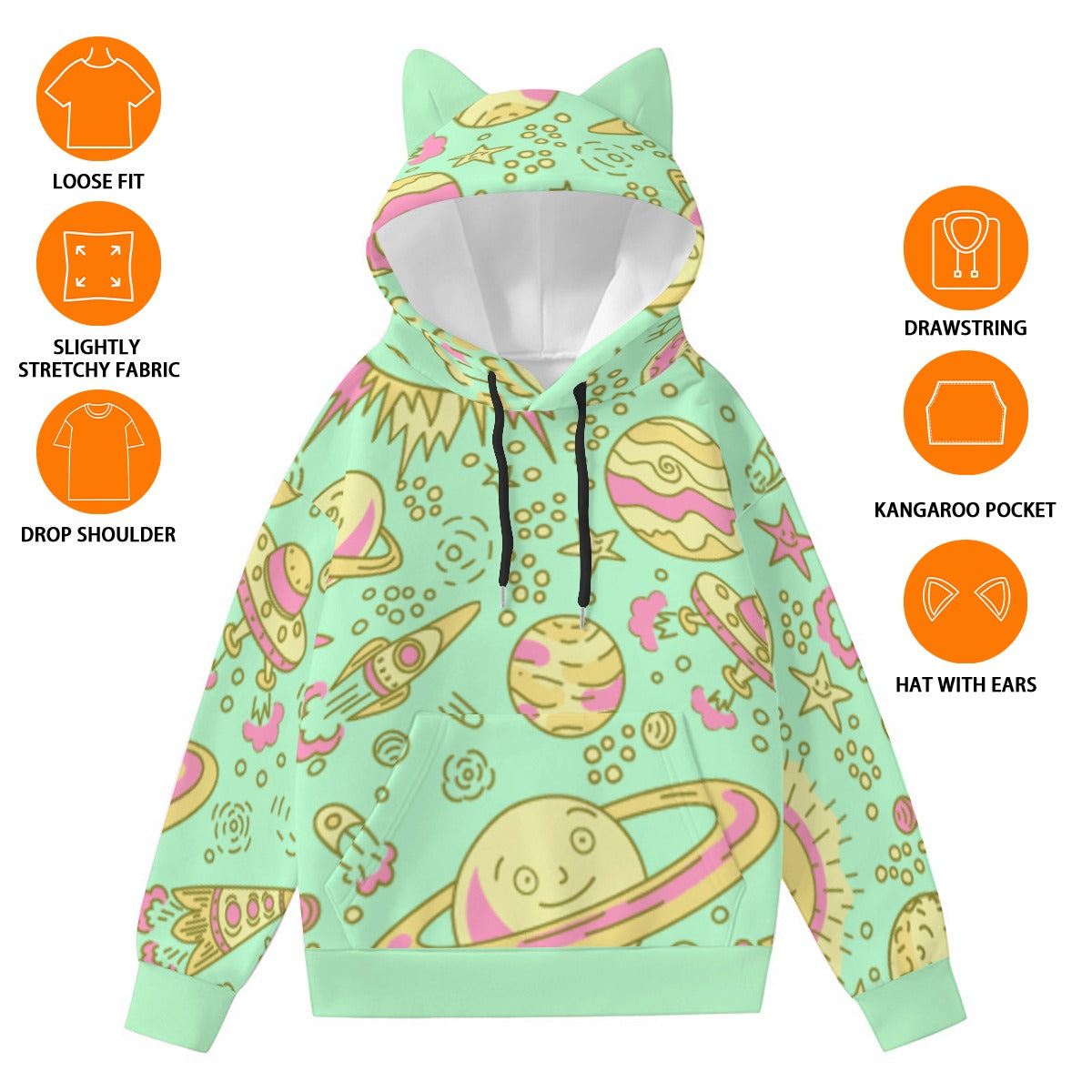 Space Case - Cute Cat Ear Hoodie