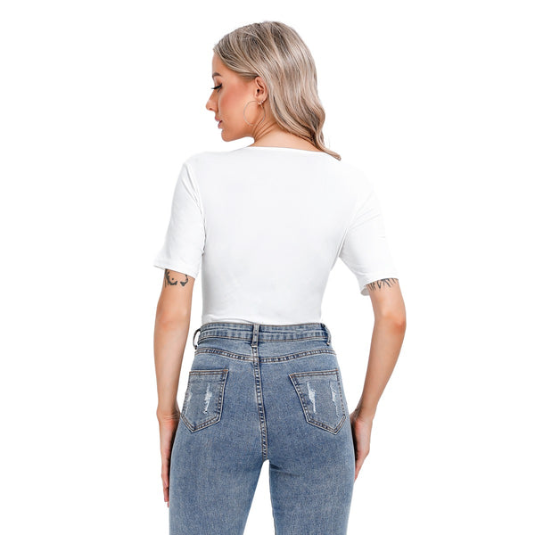 Miracle World White T-Shirt Bodysuit