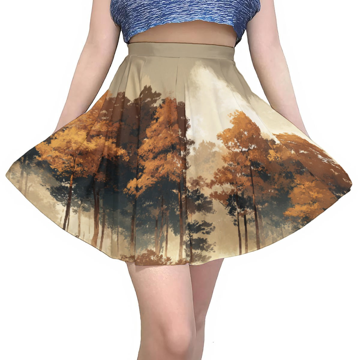 Autumn Haze - Painted Skater Skirt