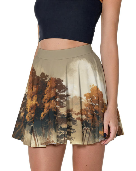 Autumn Haze - Painted Skater Skirt
