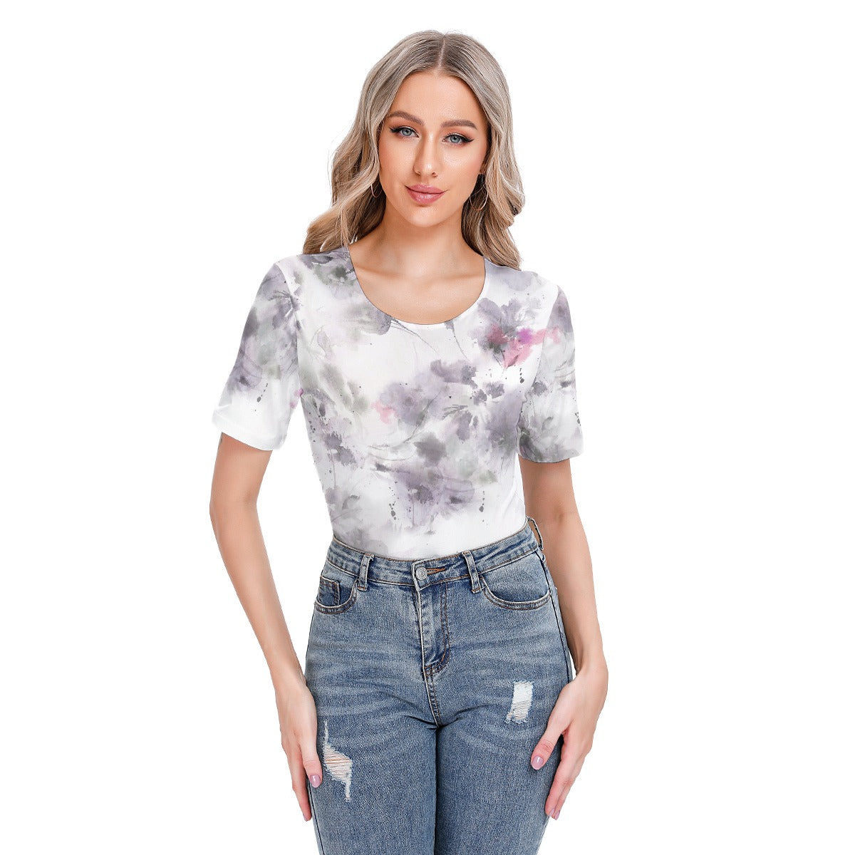 Lavender Kiss - Cute T-Shirt Bodysuit