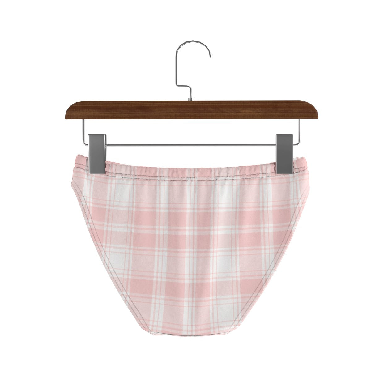 Pastel Pink Plaid - Cute Brief Panties