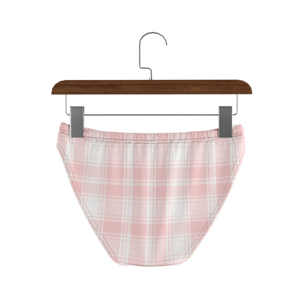 Pastel Pink Plaid - Cute Brief Panties