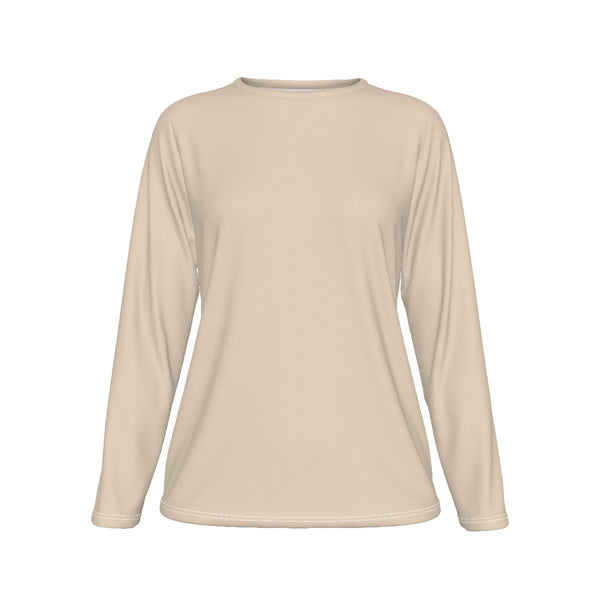 Beige long-sleeve shirt on a white background