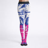 Colorful anime cyberpunk tights with a blue and pink aesthetic