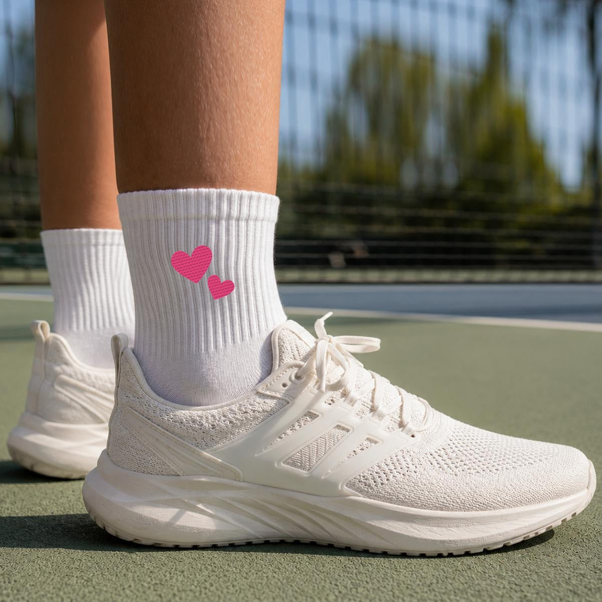 Two Hearts - Cute Embroidered Socks