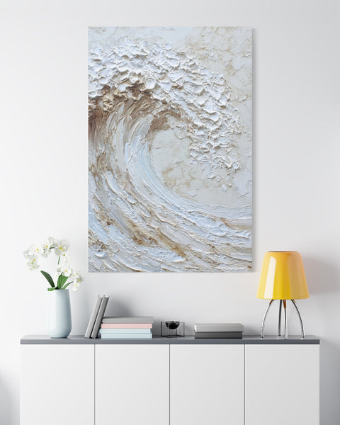 Wave Crest - Textured White Wall Art