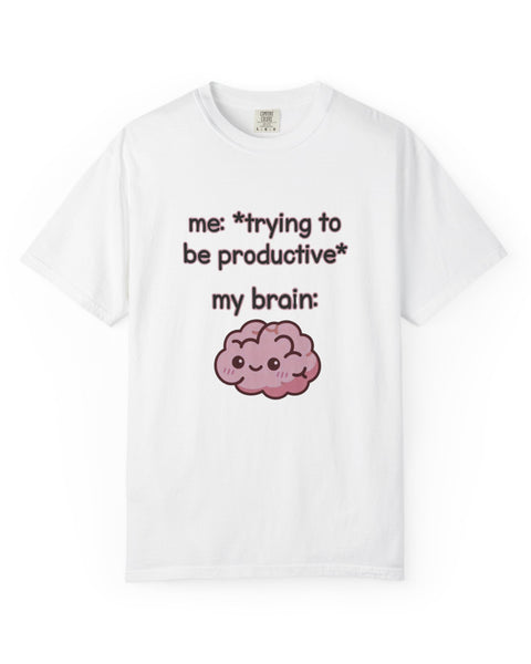 Trying to be Productive - Kawaii Brain Anime T-Shirt