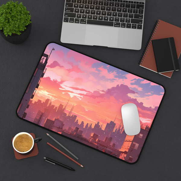 Sunset Over Khazas - Lofi Anime Desk Mat