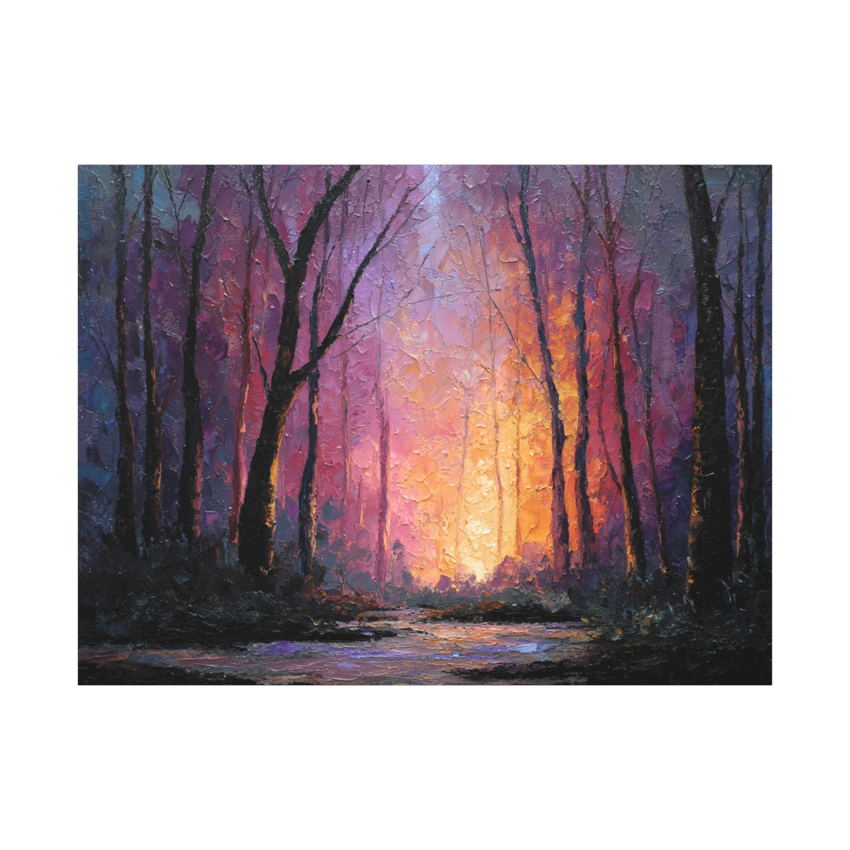 First Light - Textured Forest Wall Art