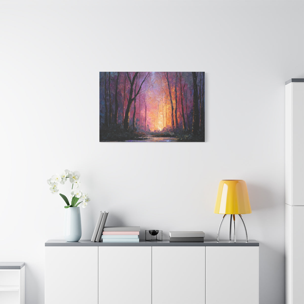 First Light - Textured Forest Wall Art