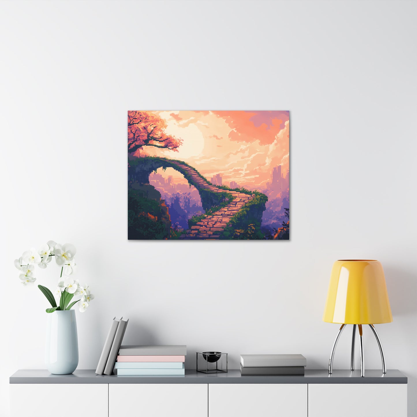 Aecian Road - Anime Pixel Art Canvas Print