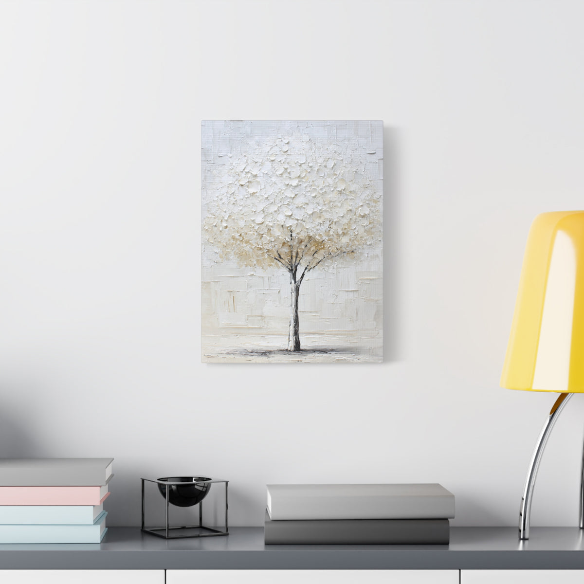 Momentary Flowering  - Textured White Tree Wall Art