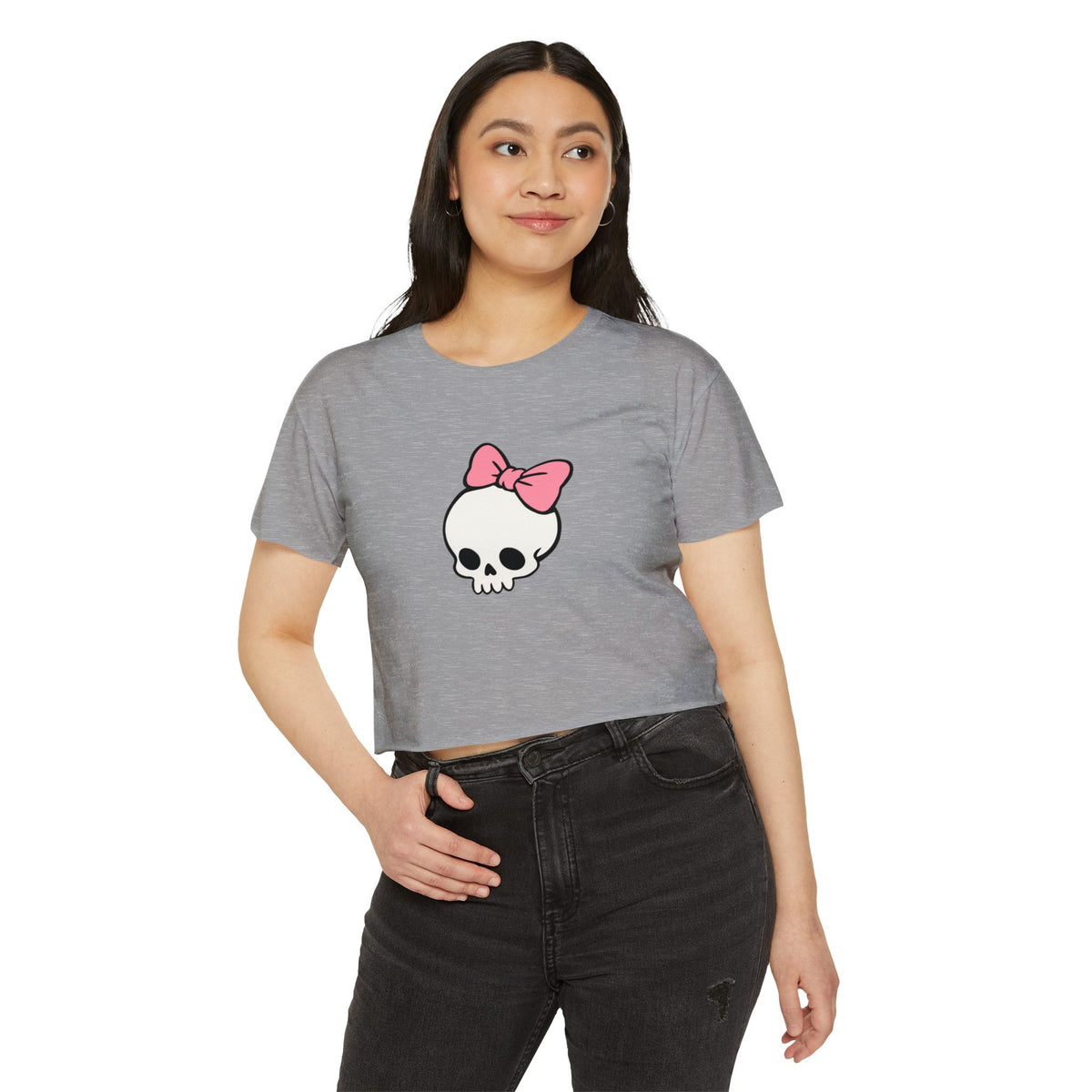 Literally Just a Skull - Pastel Goth Boxy Crop Tee