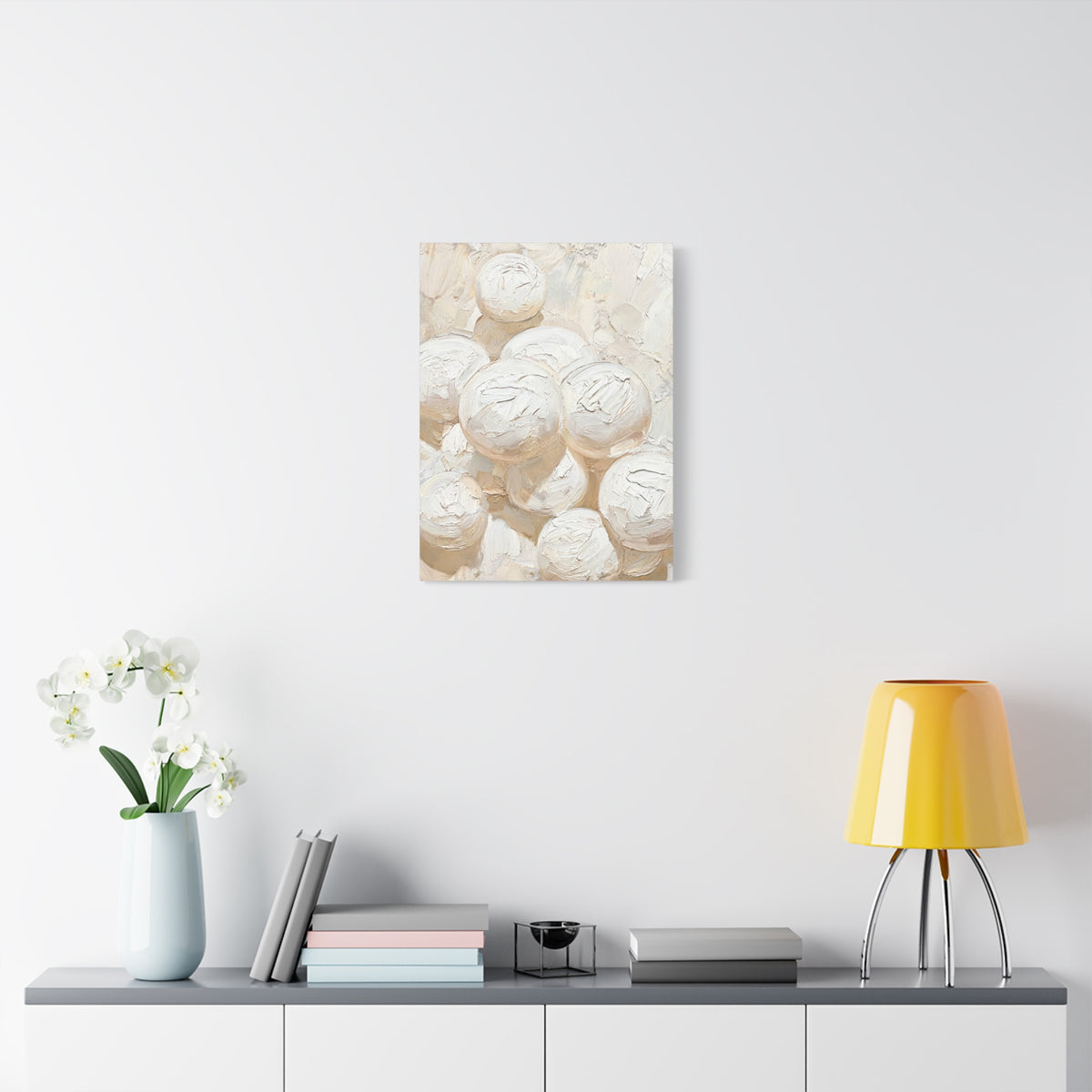 Silk Spheres - Abstract White Wall Art