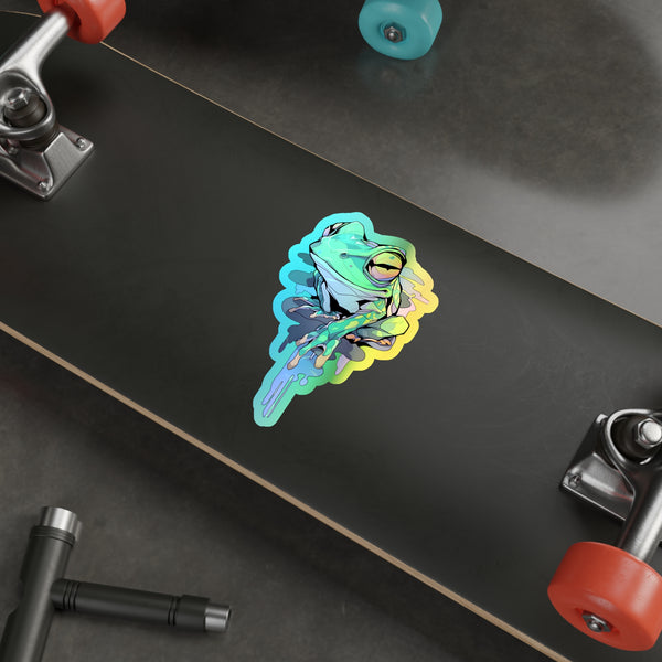 Sly Grin - Holographic Frog Sticker